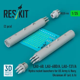   ResKit LAU-68, LAU-68D/A, LAU-131/A Hydra rocket launchers for US Army & Navy, Ukrainian AF (a/c & h) (2pcs) (3D Printed)