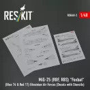 ResKit MiG-25RBF, RBS Foxbat (Blue 74 & Red 17) Ukrainian Air Forces (Decals with Stencils)