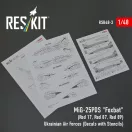 ResKit MiG-25PDS Foxbat (Red 17, Red 87, Red 89) Ukrainian Air Forces (Decals with Stencils)
