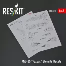 ResKit MiG-25 Foxbat Stencils Decals