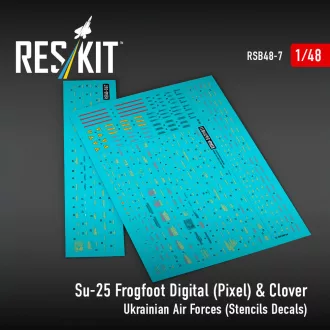   ResKit Su-25 Frogfoot Digital (Pixel) & Clover Ukrainian Air Forces (Stencils Decals)(1/48)