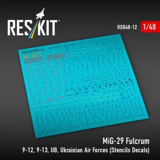   ResKit MiG-29 Fulcrum 9-12,9-13,UB, Ukrainian Air Forces (Stencils Decals)(1/48)