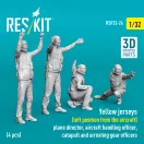 ResKit Yellow jerseys (Left position from the aircraft) plane director, aircraft handling officer, catapult and arresting gear officers (4 pcs) (3D Printed)