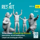 ResKit Yellow jerseys (Left position from the aircraft) plane director, aircraft handling officer, catapult and arresting gear officers (4 pcs) (3D Printed)