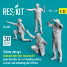 ResKit Yellow jerseys (Right position from the aircraft) plane director, aircraft handling officer, catapult and arresting gear officers (4 pcs) (3D Printed)