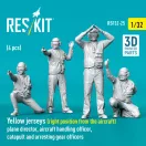 ResKit Yellow jerseys (Right position from the aircraft) plane director, aircraft handling officer, catapult and arresting gear officers (4 pcs) (3D Printed)