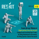 ResKit Green jersey (Modern) (Right position from the aircraft) Catapult and Arresting Gear Crews, Air Wing Maintenance Personnel, Air Wing Quality Control Personnel (4 pcs) (3D Printed)