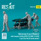 ResKit Red jersey (3 pcs) (Modern) with transport trolley AERO 21A (MHU-191A/M) (1 pcs) (for Mk.82 family bombs) (3D Printed)