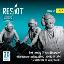 ResKit Red jersey (3 pcs) (Modern) with transport trolley AERO 21A (MHU-191A/M) (1 pcs) (for Mk.82 family bombs) (3D Printed)