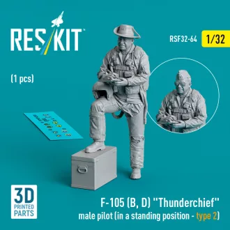   ResKit F-105 (D,F,G) Thunderchief male pilot (in a standing position - type 2) (1 pcs) (3D Printed)