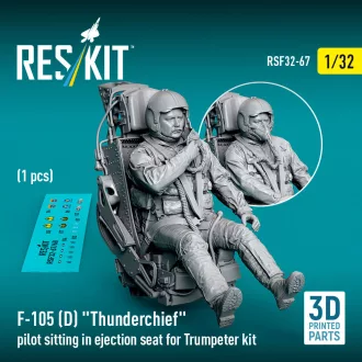   ResKit F-105D Thunderchief pilot sitting in ejection seat for Trumpeter kit (1 pcs) (3D Printed)