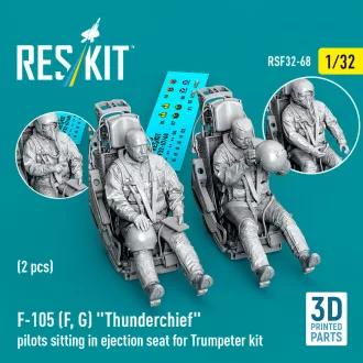   ResKit F-105F/G Thunderchief pilots sitting in ejection seat for Trumpeter kit (2 pcs) (3D Printed)