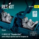 ResKit F-105F/G Thunderchief pilots sitting in ejection seat for Trumpeter kit (2 pcs) (3D Printed)