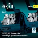 ResKit F-105F/G Thunderchief pilots sitting in ejection seat for Trumpeter kit (2 pcs) (3D Printed)
