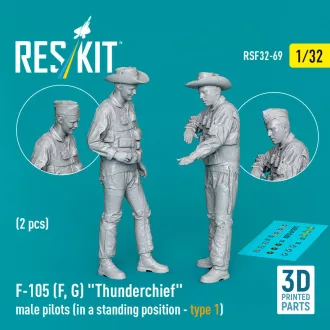   ResKit F-105 (F, G) Thunderchief male pilots (in a standing position - type 1) (2 pcs) (3D Printed)