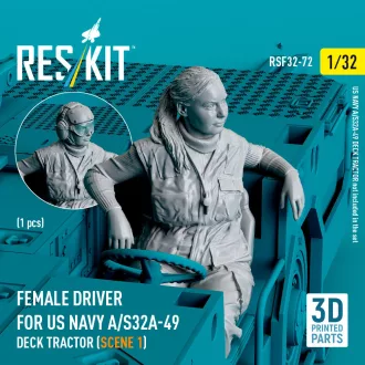   ResKit Female driver for US NAVY A/S32A-49 Deck Tractor (scene 1) (1 pcs) (3D Printed)