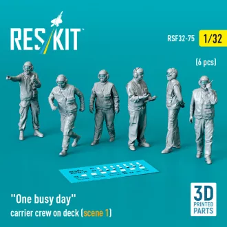   ResKit One busy day carrier crew on deck (scene 1) (6 pcs) (3D Printed)
