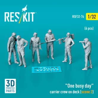   ResKit One busy day carrier crew on deck (scene 2) (6 pcs) (3D Printed)