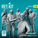 ResKit One busy day carrier crew on deck (scene 2) (6 pcs) (3D Printed)