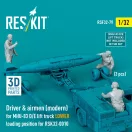 ResKit Driver & airmen (modern) (3 pcs) (MHU-83 D/E lift truck LOWER loading position for RSK32-0010) (3D Printed)