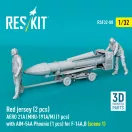 ResKit Red jersey (2 pcs) AERO 21A (MHU-191A/M) (1 pcs) with AIM-54A Phoenix (1 pcs) for F-14A,B (scene 1) (3D Printed)