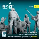 ResKit Red jersey (4 pcs) AERO 21A (MHU-191A/M) (1 pcs) with AIM-54A Phoenix (1 pcs) for F-14A,B (scene 2) (3D Printed)