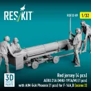 ResKit Red jersey (4 pcs) AERO 21A (MHU-191A/M) (1 pcs) with AIM-54A Phoenix (1 pcs) for F-14A,B (scene 2) (3D Printed)