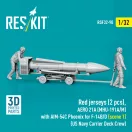 ResKit Red jerseys (2 pcs), AERO 21A (MHU-191A/M) with AIM-54C Phoenix for F-14B/D (scene 1) (US Navy Carrier Deck Crew) (3D Printed)