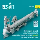ResKit Red jerseys (4 pcs), AERO 21A (MHU-191A/M) with AIM-54C Phoenix for F-14B/D (scene 2) (US Navy Carrier Deck Crew) (3D Printed)