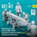 ResKit Red jerseys (4 pcs), AERO 21A (MHU-191A/M) with AIM-54C Phoenix for F-14B/D (scene 2) (US Navy Carrier Deck Crew) (3D Printed)