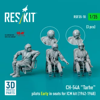   ResKit CH-54A Tarhe pilots Early in seats for ICM kit (1962-1968) (3 pcs) (3D Printed)