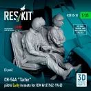 ResKit CH-54A Tarhe pilots Early in seats for ICM kit (1962-1968) (3 pcs) (3D Printed)