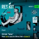 ResKit CH-54A Tarhe Pilots Late in seats for ICM kit (1968 +) (scene 2) (3 pcs) (3D Printed)