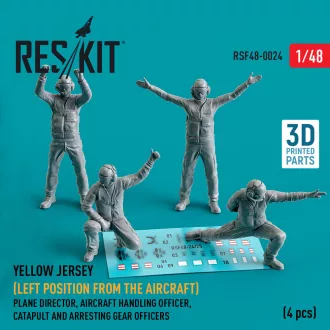   ResKit Yellow jersey (Modern) (Left position from the aircraft) Plane Director, Aircraft Handling Officer, Catapult and Arresting Gear Officers (4 pcs) (3D Printed)