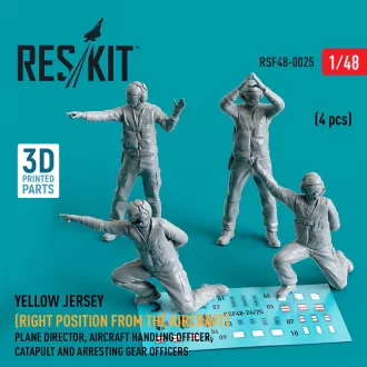   ResKit Yellow jersey (Modern) (Right position from the aircraft) Plane Director, Aircraft Handling Officer, Catapult and Arresting Gear Officers (4 pcs) (3D Printed)