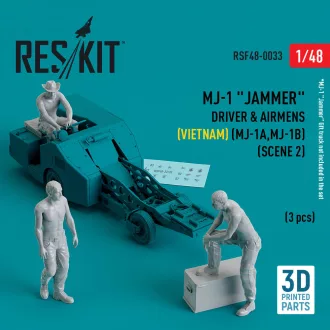  ResKit MJ-1 Jammer Driver & airmens (Vietnam) (MJ-1A,MJ-1B) (scene 2) (3 pcs) (3D Printed)