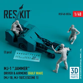  ResKit MJ-1 Jammer Driver & airmens (Gulf War) (MJ-1B, MJ-1B/C) (scene 1) (3 pcs) (3D Printed)