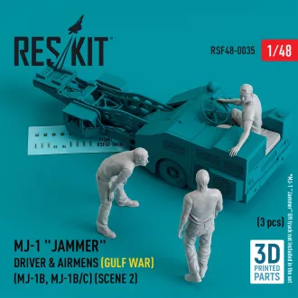   ResKit MJ-1 Jammer Driver & airmens (Gulf War) (MJ-1B, MJ-1B/C) (scene 2) (3 pcs) (3D Printed)