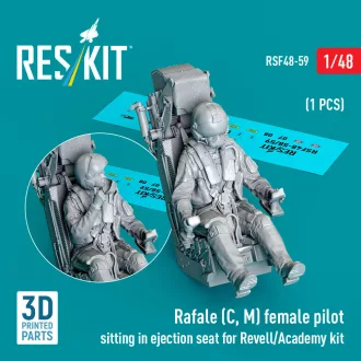   ResKit Rafale (C, M) female pilot sitting in ejection seat for Revell/Academy kit (1 pcs) (3D Printed)