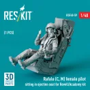 ResKit Rafale (C, M) female pilot sitting in ejection seat for Revell/Academy kit (1 pcs) (3D Printed)