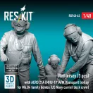 ResKit Red jerseys (3 pcs) with AERO 21A (MHU-191A/M) transport trolley for Mk.84 family bombs (US Navy carrier deck crew) (3D Printed)