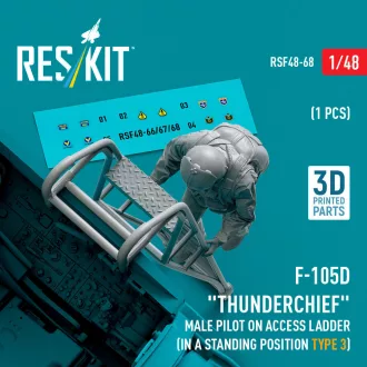   ResKit F-105 (D,F,G) Thunderchief male pilot on access ladder (type 3) (1 pcs) (3D Printed)