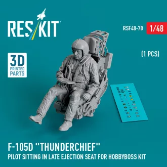   ResKit F-105D Thunderchief pilot sitting in late ejection seat for HobbyBoss kit (1 pcs) (3D Printed)