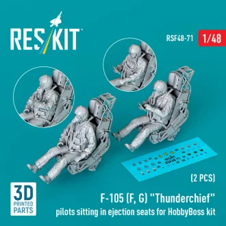  ResKit F-105 (F, G) Thunderchief pilots sitting in ejection seats for HobbyBoss kit (2 pcs) (3D Printed)