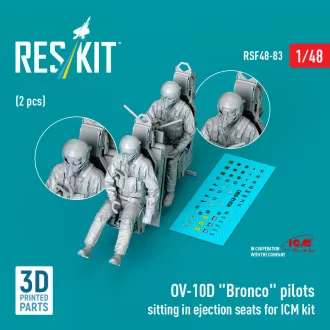   ResKit OV-10D Bronco pilots sitting in ejection seats for ICM kit (2 pcs) (3D Printed)