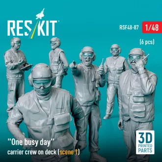  ResKit One busy day carrier crew on deck (scene 1) (6 pcs) (3D Printed)