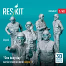 ResKit One busy day carrier crew on deck (scene 1) (6 pcs) (3D Printed)