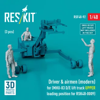   ResKit Driver & airmen (modern) (3 pcs) (MHU-83 D/E lift truck UPPER loading position for RSK48-0009) (3D Printed)