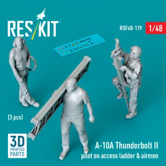   ResKit A-10A Thunderbolt II pilot on access ladder & airmen (3 pcs) (3D Printed)
