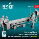 ResKit Red jersey (4 pcs) AERO 21A (MHU-191A/M) (1 pcs) with AIM-54A Phoenix (1 pcs) for F-14A,B (scene 2) (3D Printed)